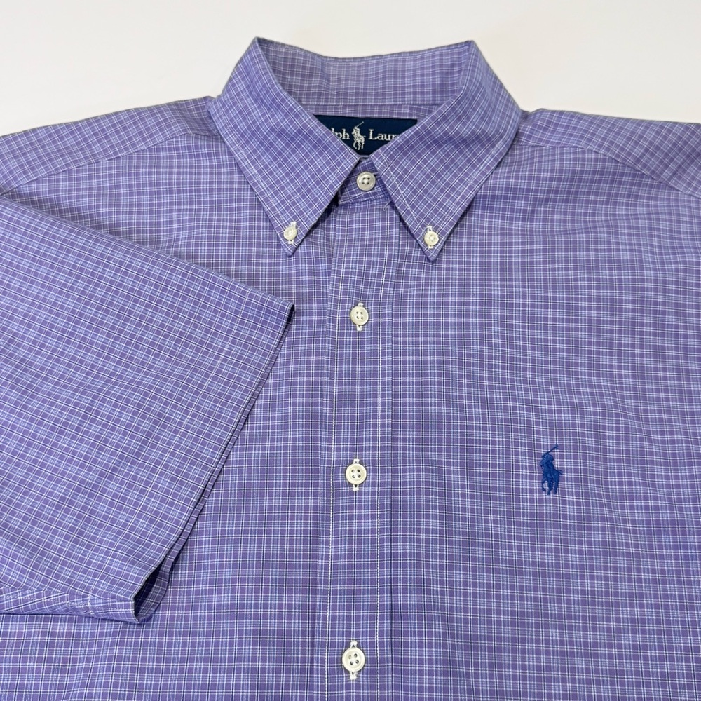 Vintage 90s Ralph Lauren Classic Fit Men's Medium Pony Purple Short Sleeve